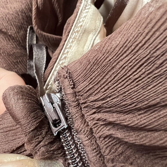 BCBGMAXAZRIA Hobo Silk Maxi Floral Multi-layer Patchwork Crinkle Dress Size 4‎ - Picture 11 of 13